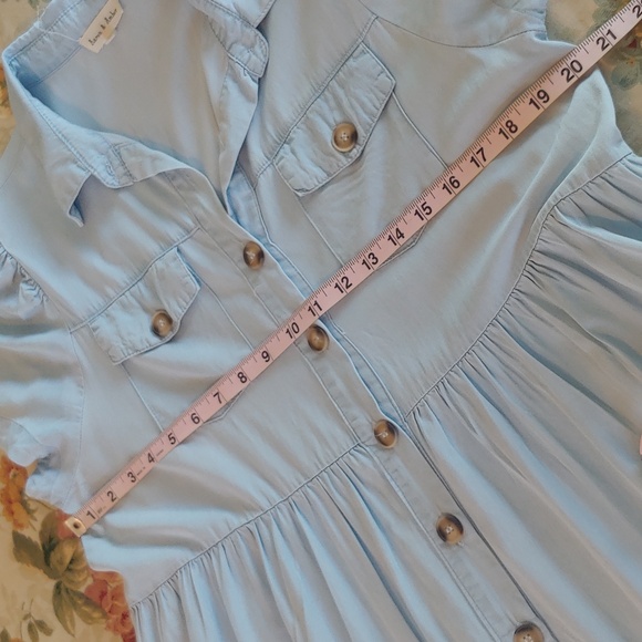 Aaron & Amber Chambray Like High Waist Tiered Dress in Medium - Picture 13 of 15